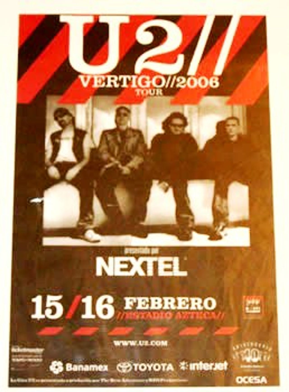 U2 Vertigo//2006 Tour - Estadio Azteca Mexican Promo poster PROMO POSTER