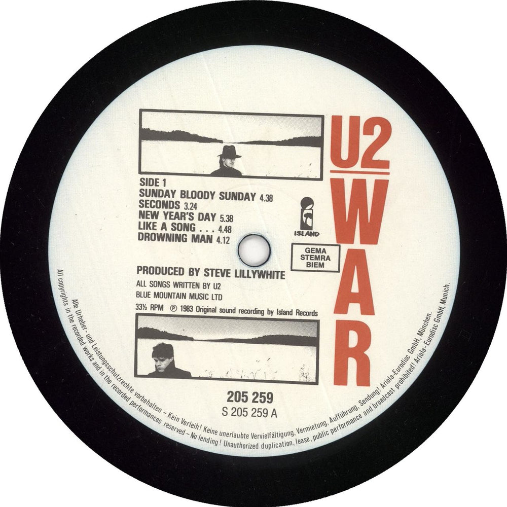 U2 War German vinyl LP album (LP record)