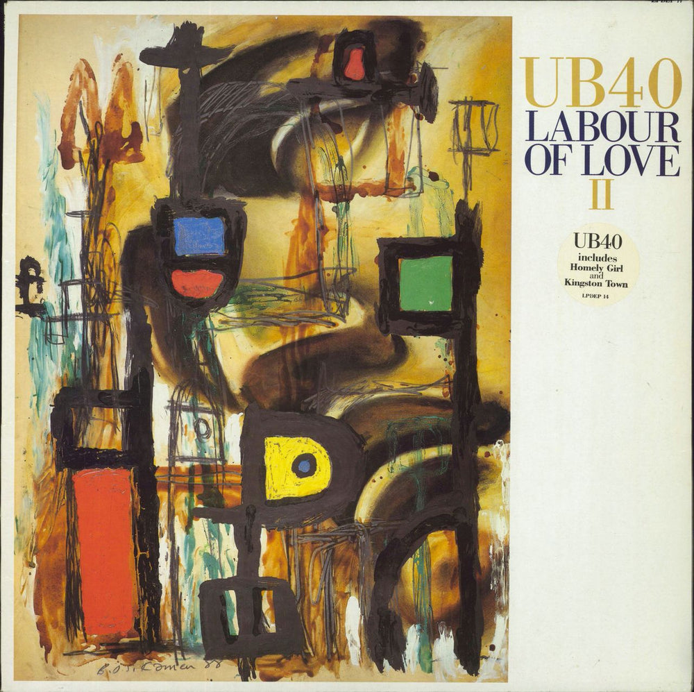 UB40 Labour Of Love II - Stickered sleeve UK vinyl LP album (LP record) LPDEP14