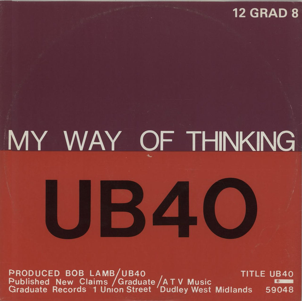 UB40 My Way Of Thinking UK 12" vinyl single (12 inch record / Maxi-single) 12GRAD8