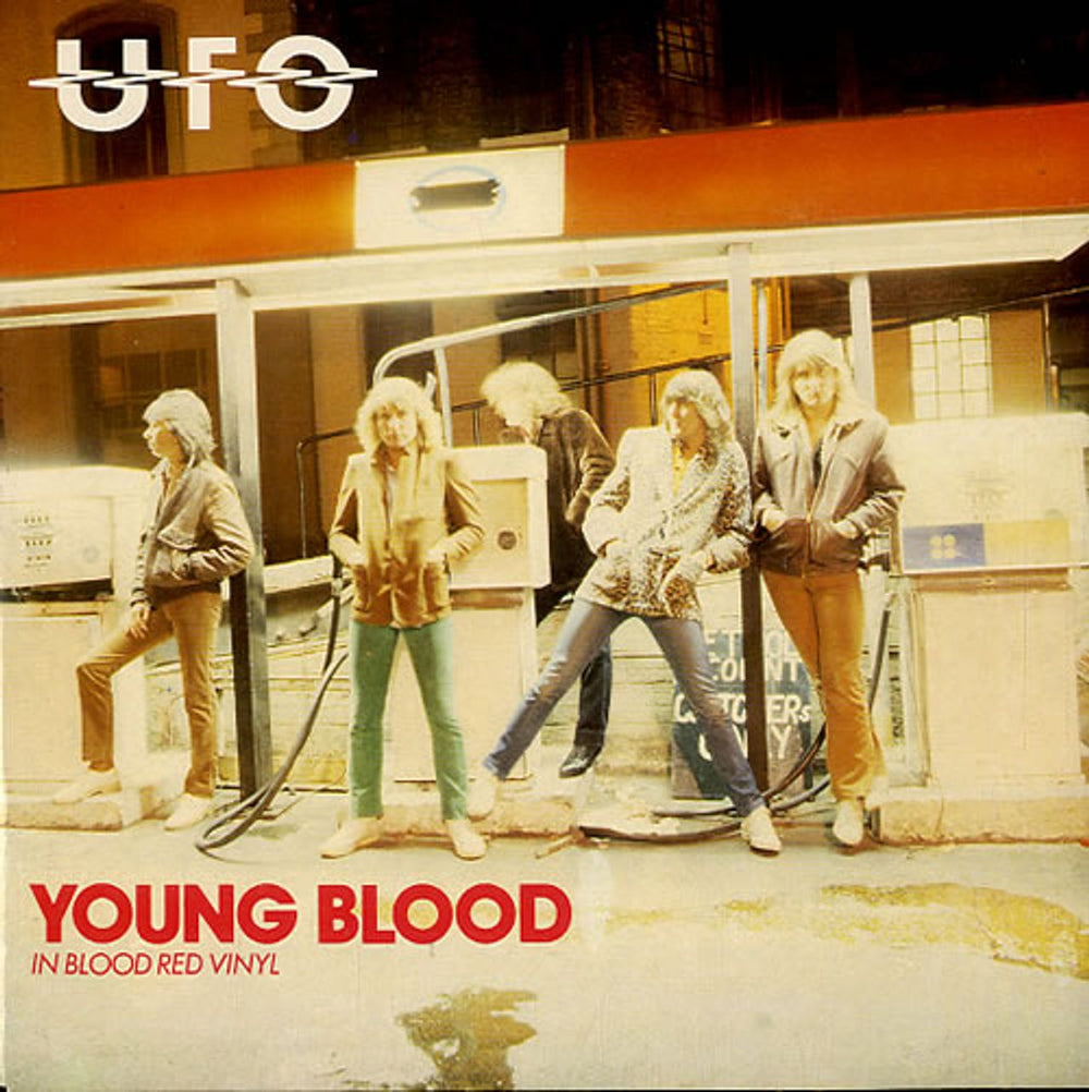 UFO Young Blood - Red + P/S - EX UK 7" vinyl single (7 inch record / 45) CHS2399