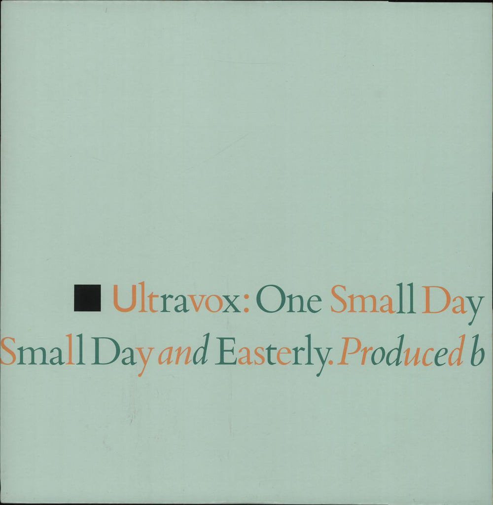 Ultravox One Small Day (Special Re-Mix) UK 12" vinyl single (12 inch record / Maxi-single) VOXX2