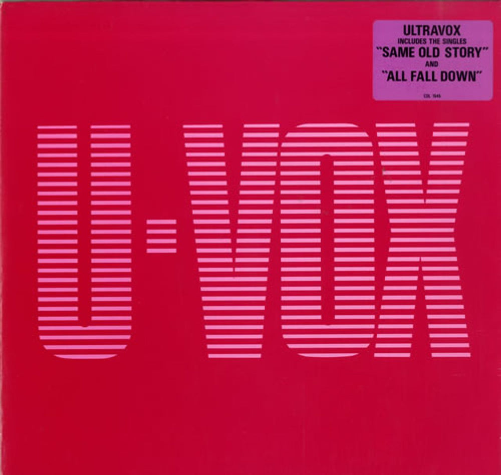 Ultravox U-Vox - stickered p/s UK vinyl LP album (LP record) CDL1545