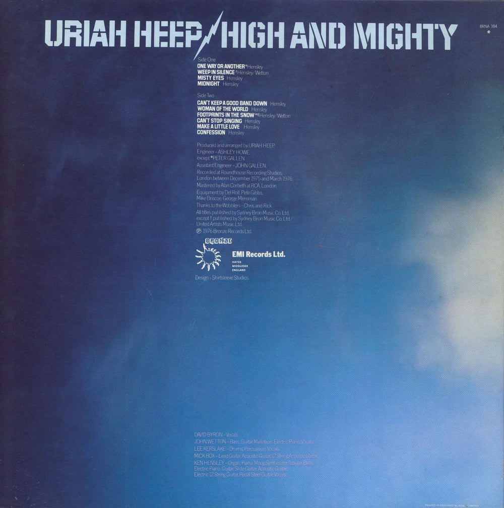 Uriah Heep High And Mighty UK vinyl LP album (LP record)