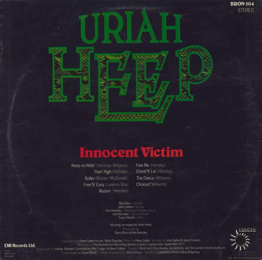 Uriah Heep Innocent Victim + Programme UK vinyl LP album (LP record)