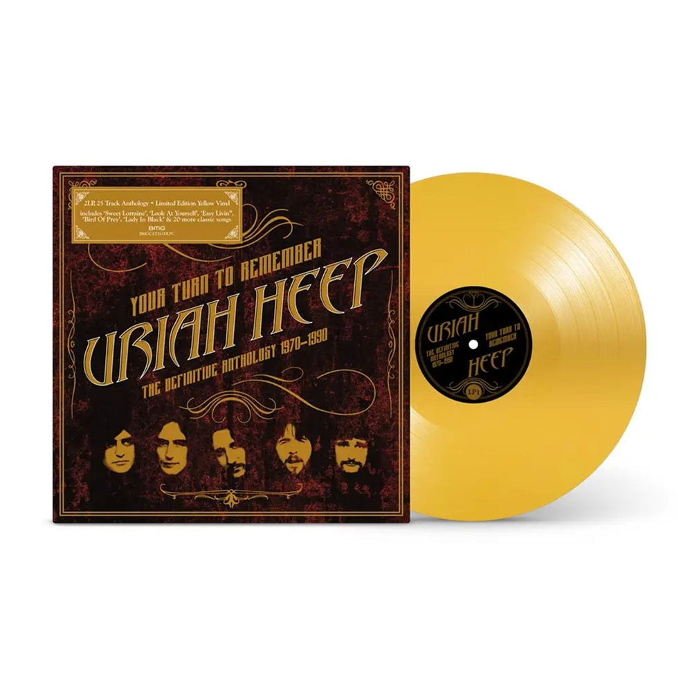 Uriah Heep Your Turn To Remember: The Definitive Anthology 1970-1990 - Yellow Vinyl - Sealed UK 2-LP vinyl record set (Double LP Album) BMGCAT261DLPC