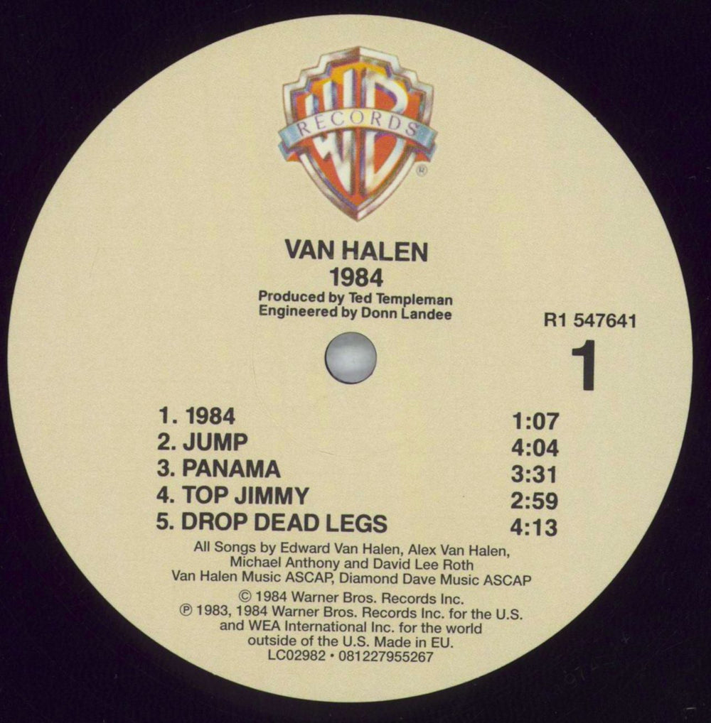 Van Halen 1984: Remastered - 180gm Vinyl Dutch vinyl LP album (LP record) VNHLPRE825694