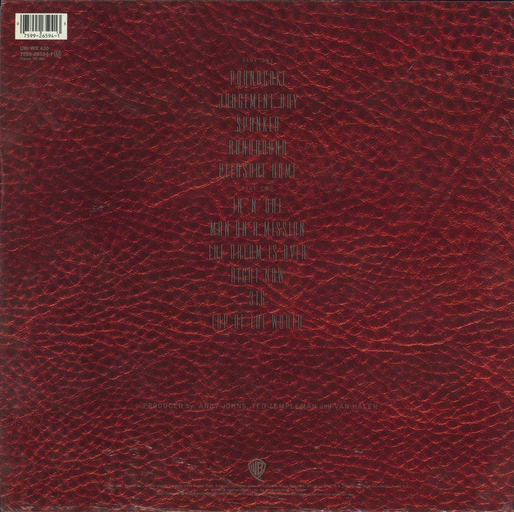 Van Halen For Unlawful Carnal Knowledge - Stickered sleeve -shrink UK vinyl LP album (LP record) 075992659413