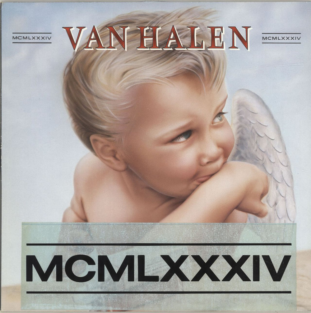 Van Halen MCMLXXXIV - Stickered German vinyl LP album (LP record) 92-3985-1