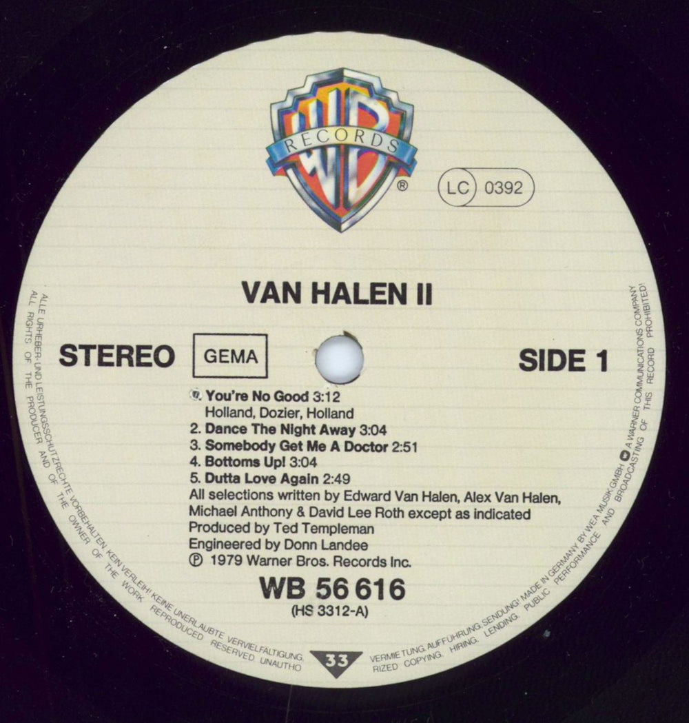 Van Halen Van Halen II + Poster German vinyl LP album (LP record) VNHLPVA792340