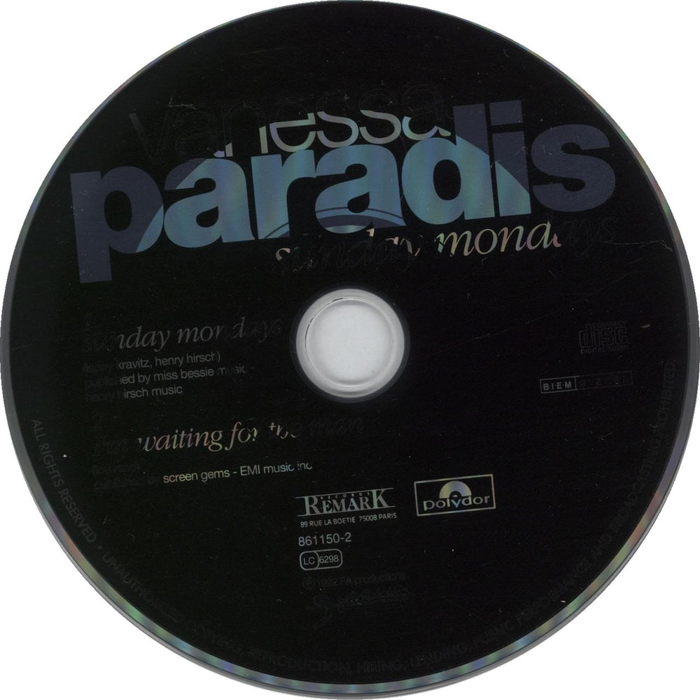 Vanessa Paradis Sunday Mornings German CD single (CD5 / 5") VANC5SU13833