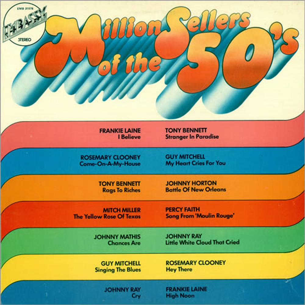 Various-50s/Rock & Roll/Rockabilly Million Sellers Of The 50's UK vinyl LP album (LP record) EMB31078