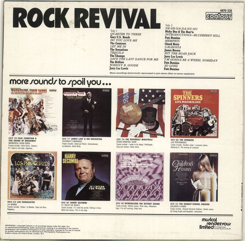 Various-50s/Rock & Roll/Rockabilly Rock Revival UK vinyl LP album (LP record)