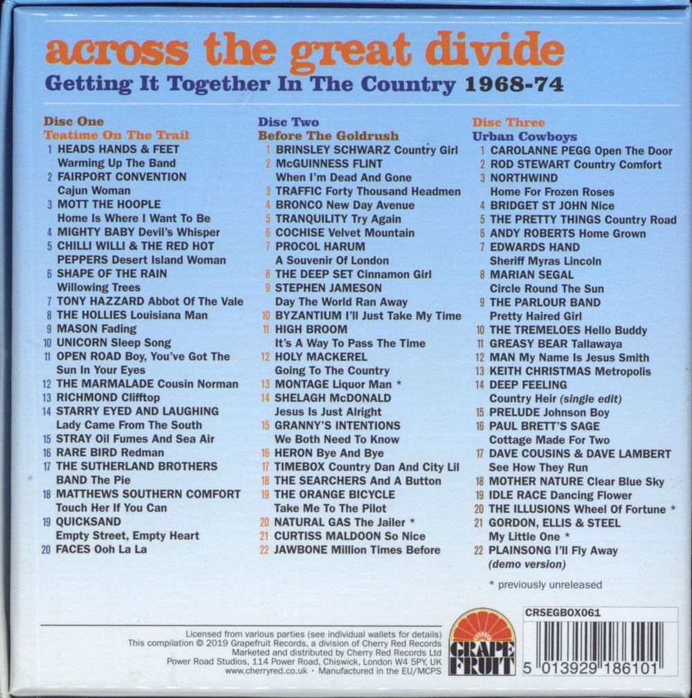 Various-60s & 70s Across The Great Divide Getting It Together In The Country 1968-74 UK CD Album Box Set