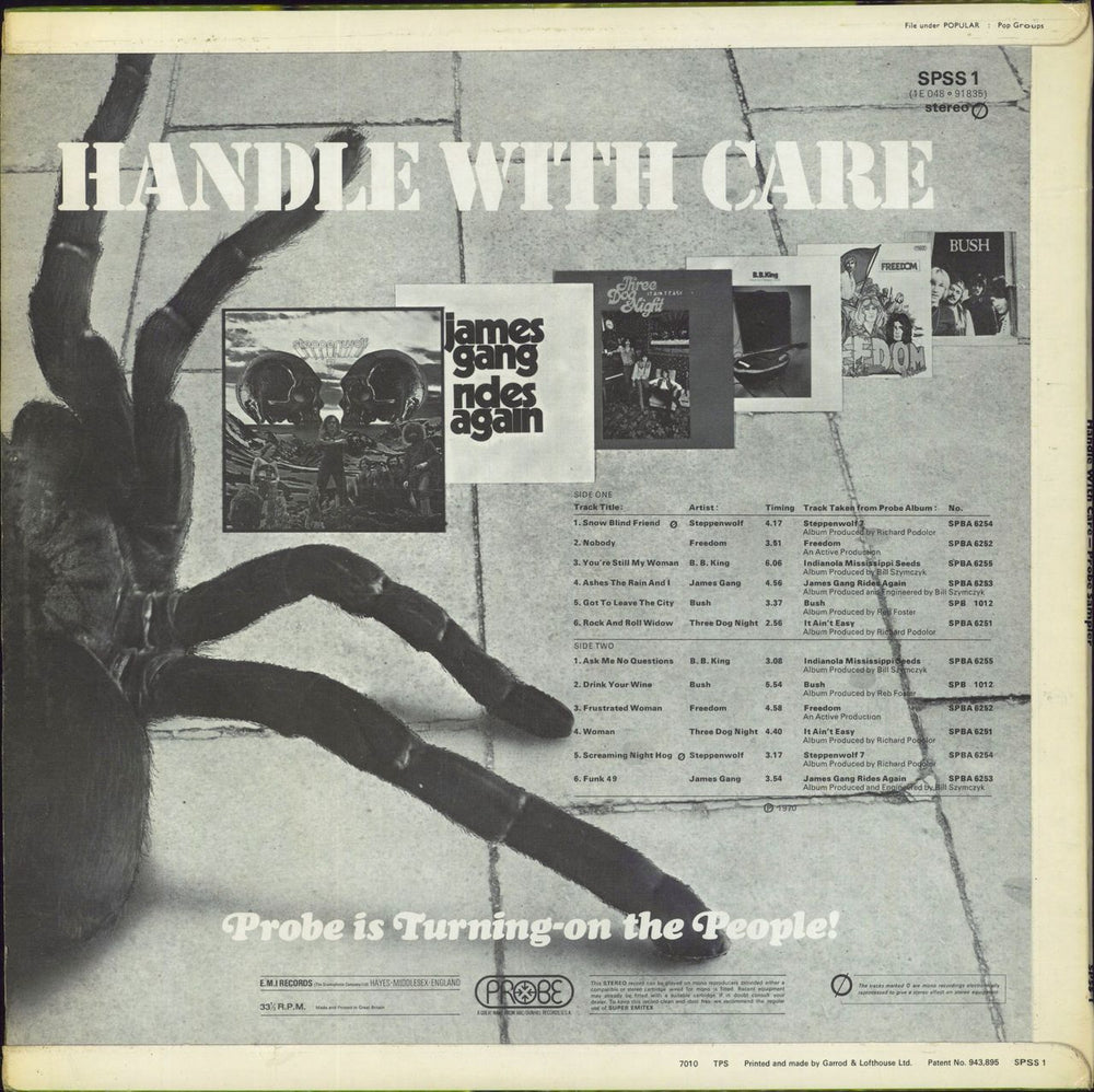 Various-60s & 70s Handle With Care - hype stickered UK vinyl LP album (LP record)