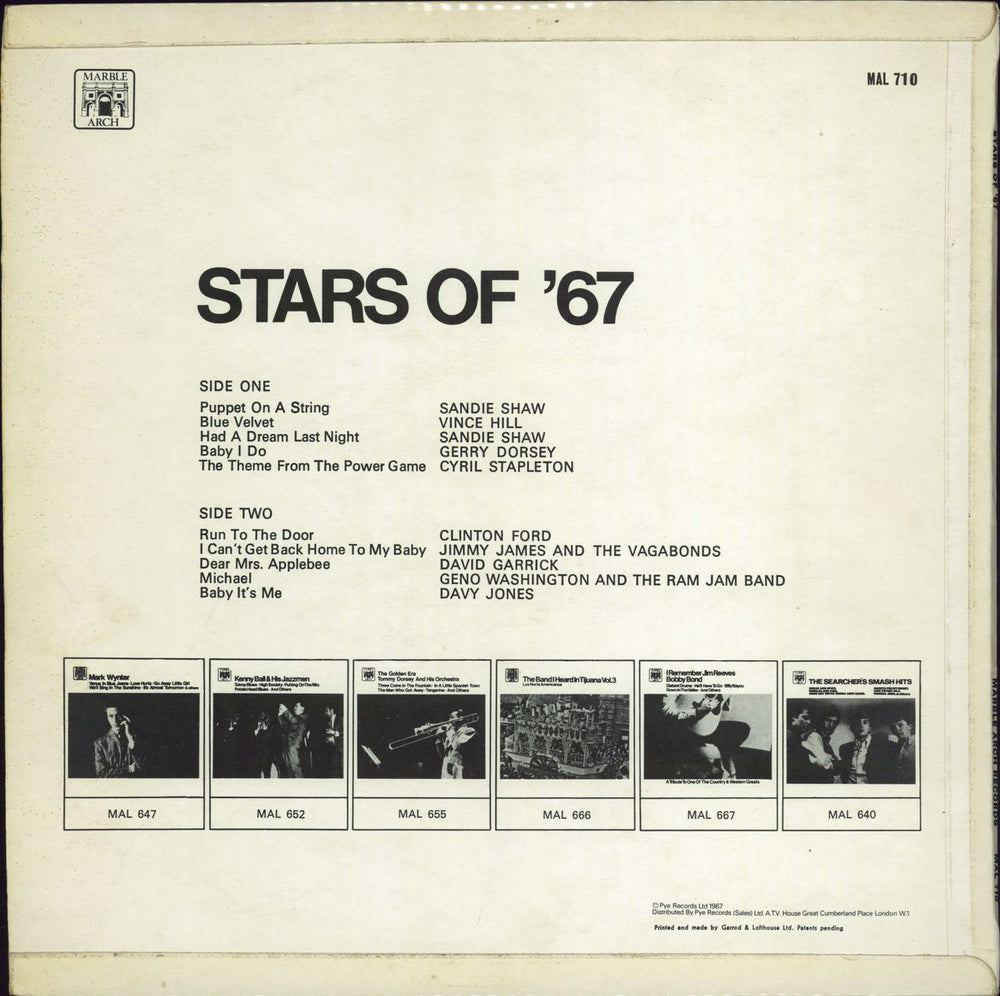 Various-60s & 70s Stars Of ’67 UK vinyl LP album (LP record)