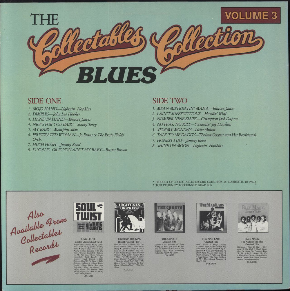 Various Artists The Collectables "Blues" Collection Volume 3 US vinyl LP album (LP record)