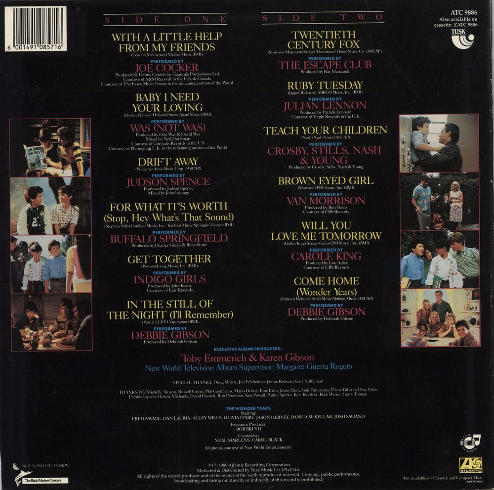 Various Artists The Wonder Years: Music From The Emmy Award-Winning Show And Its Era South African vinyl LP album (LP record)