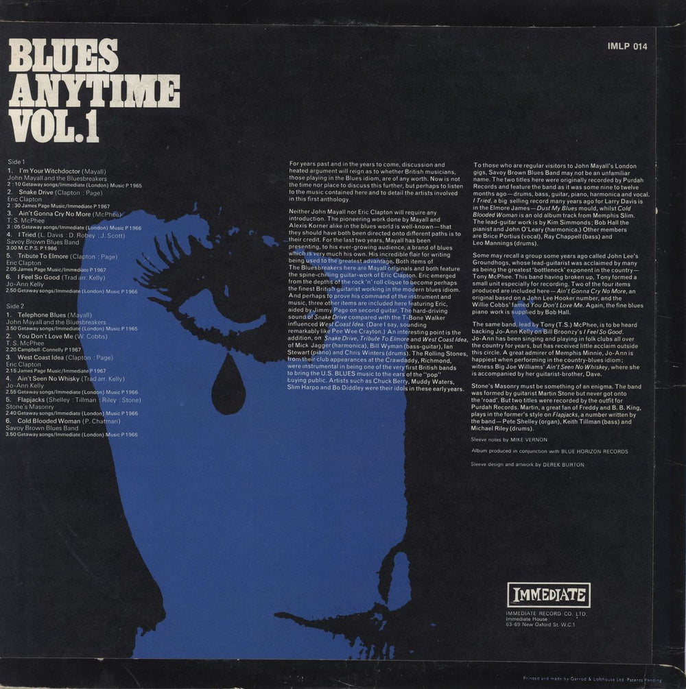 Various-Blues & Gospel Blues Anytime Vol. 1: An Anthology Of British Blues - Pink Labels UK vinyl LP album (LP record)