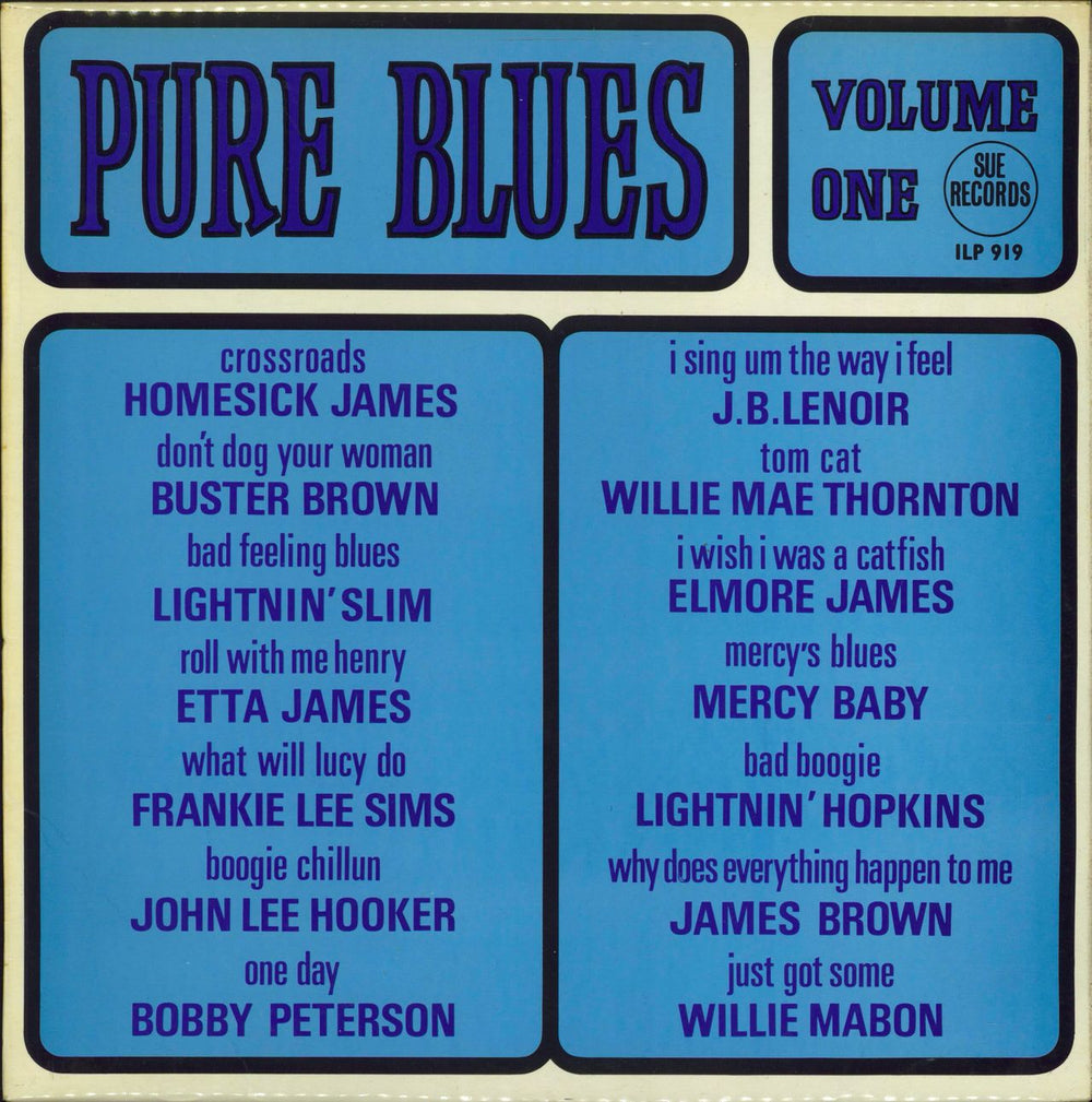 Various-Blues & Gospel Pure Blues Volume One UK vinyl LP album (LP record) ILP919