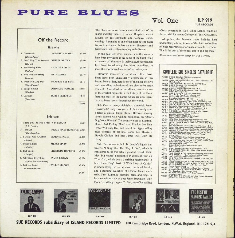 Various-Blues & Gospel Pure Blues Volume One UK vinyl LP album (LP record) V-BLPPU712445