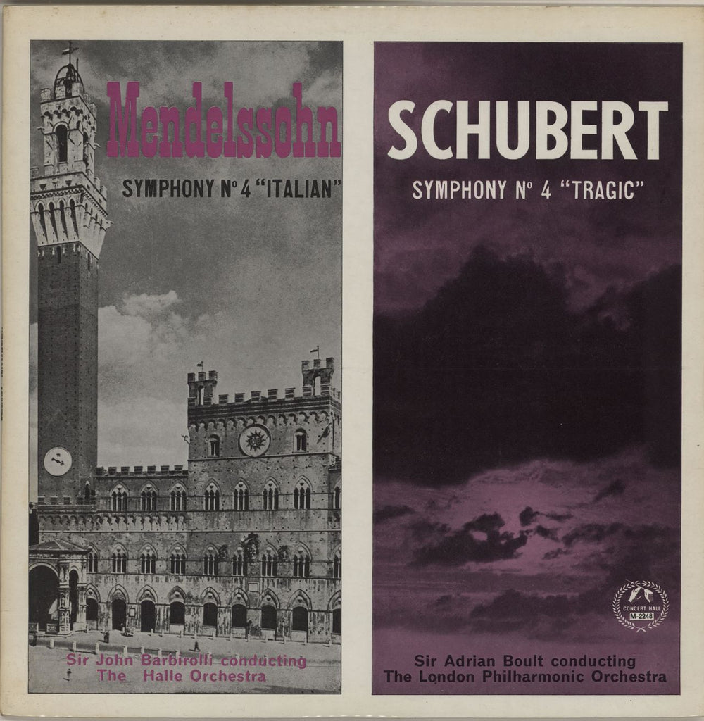 Various-Classical & Orchestral Mendelssohn: Symphony No. 4 "Italian" / Schubert: Symphony No. 4 "Tragic" UK vinyl LP album (LP record) SMS2248