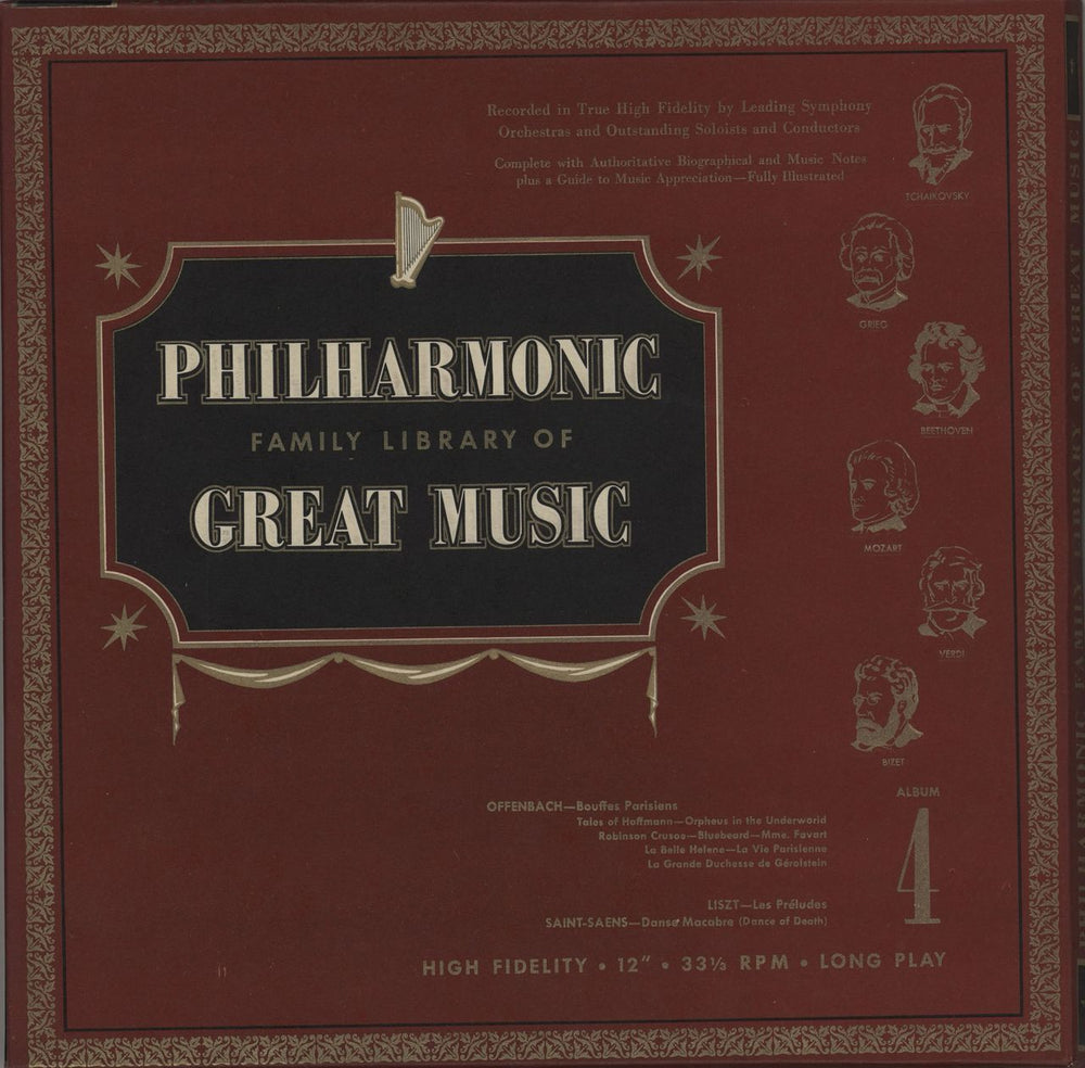 Various-Classical & Orchestral Philharmonic Family Library Of Great Music Album 4 US Vinyl Box Set PFLS4