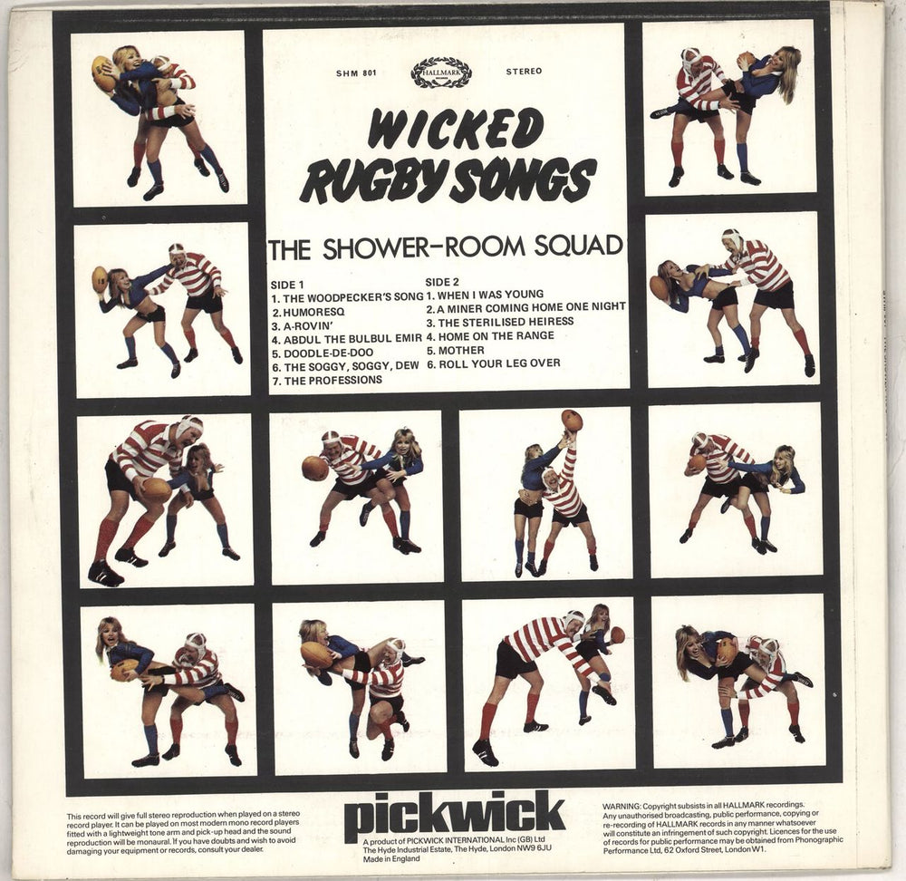 Various-Comedy Wicked Rugby Songs UK vinyl LP album (LP record)