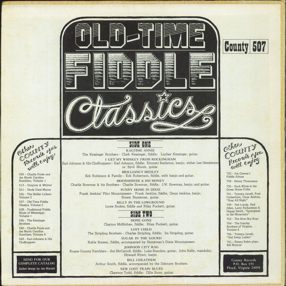 Various-Country Old-Time Fiddle Classics - 2nd US vinyl LP album (LP record)