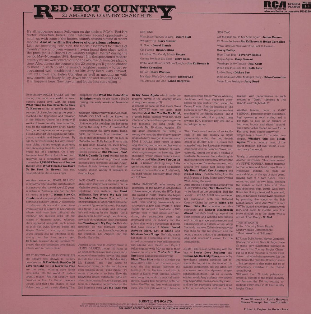 Various-Country Red Hot Country Volume 2 UK vinyl LP album (LP record)