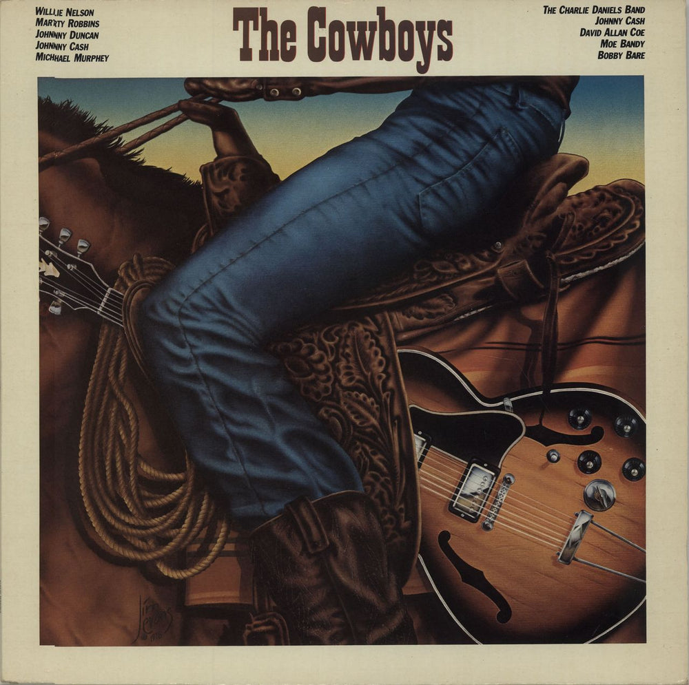 Various-Country The Cowboys UK vinyl LP album (LP record) CBS84693