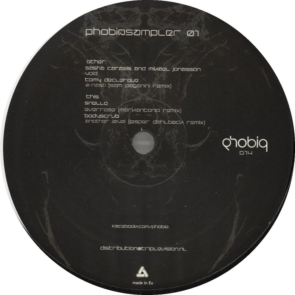 Various-Dance Phobiqsampler 01 & 02 Italian 12" vinyl single (12 inch record / Maxi-single) PHOBIQ014/5