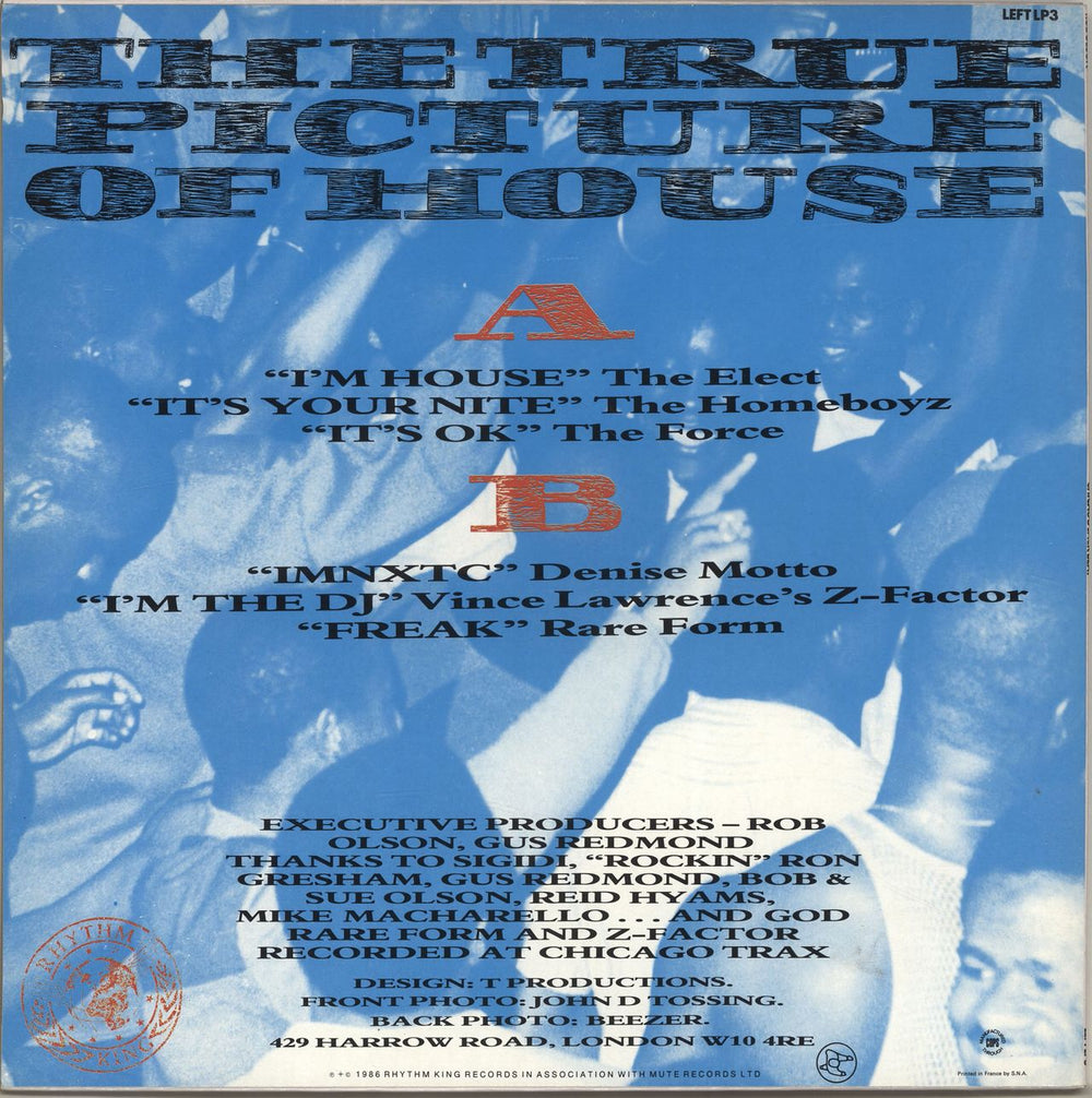 Various-Dance Rob Olson's Chicago Jack Beat - The True Picture Of House French vinyl LP album (LP record)