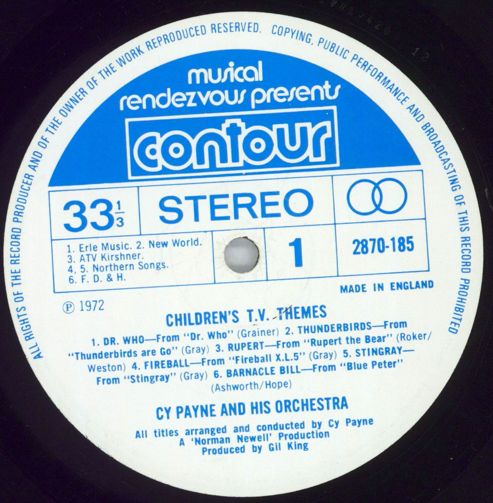 Various-Film, Radio, Theatre & TV Children's TV Themes UK vinyl LP album (LP record) FVALPCH825196