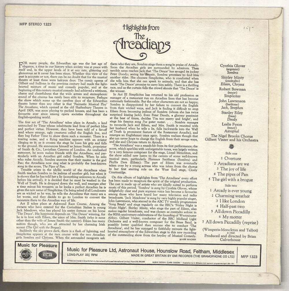 Various-Film, Radio, Theatre & TV Highlights From The Arcadians UK vinyl LP album (LP record)