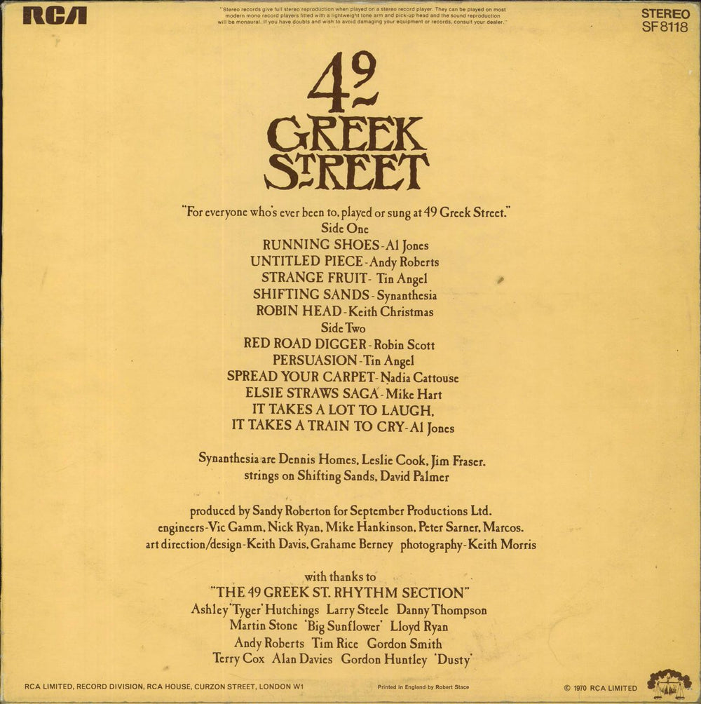 Various-Folk 49 Greek Street UK vinyl LP album (LP record)