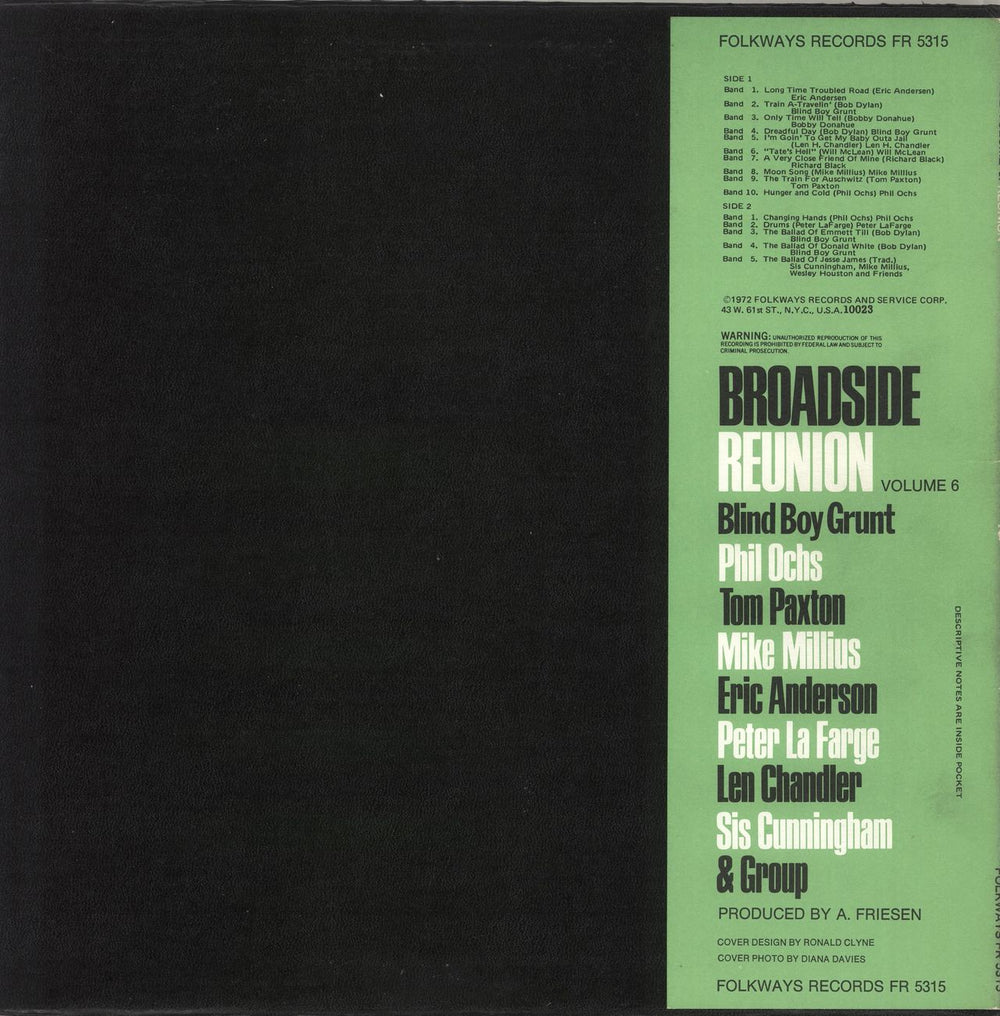 Various-Folk Broadside Reunion Volume 6 - Green Sleeve US vinyl LP album (LP record)