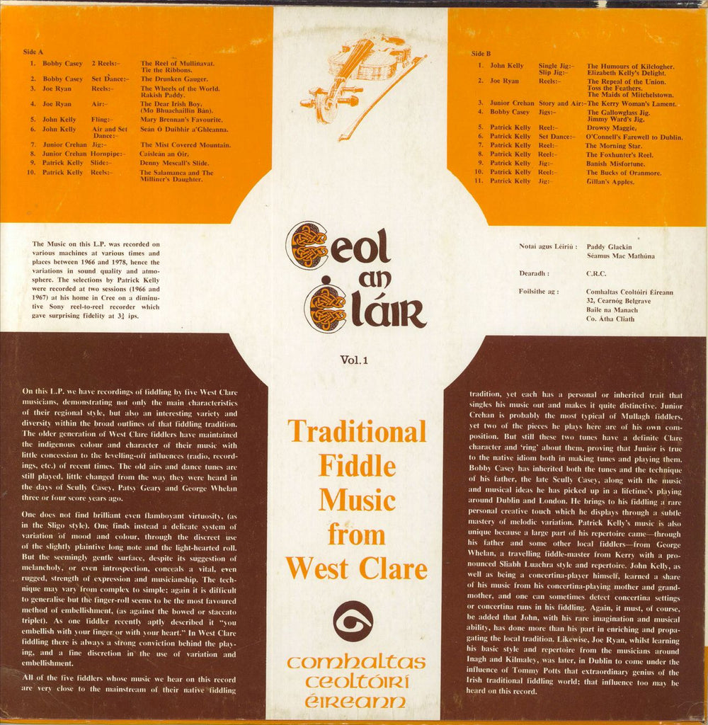 Various-Folk Ceol An Clair Vol. 1 Irish vinyl LP album (LP record)