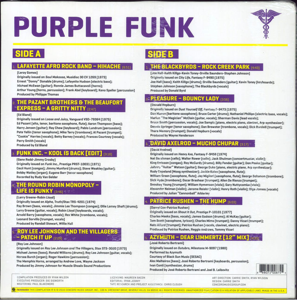 Various-Jazz Jazz Dispensary: Purple Funk - Purple Vinyl US vinyl LP album (LP record) 888072008755