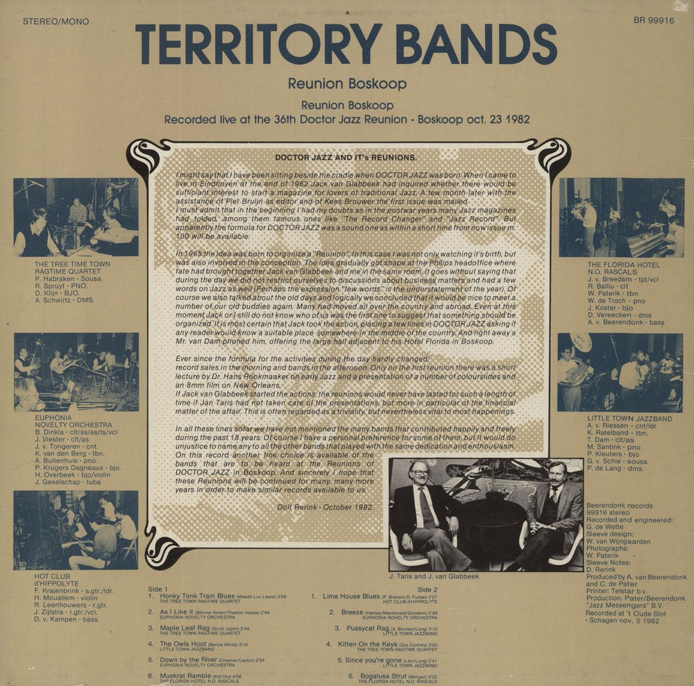 Various-Jazz Territory Bands Dutch vinyl LP album (LP record)