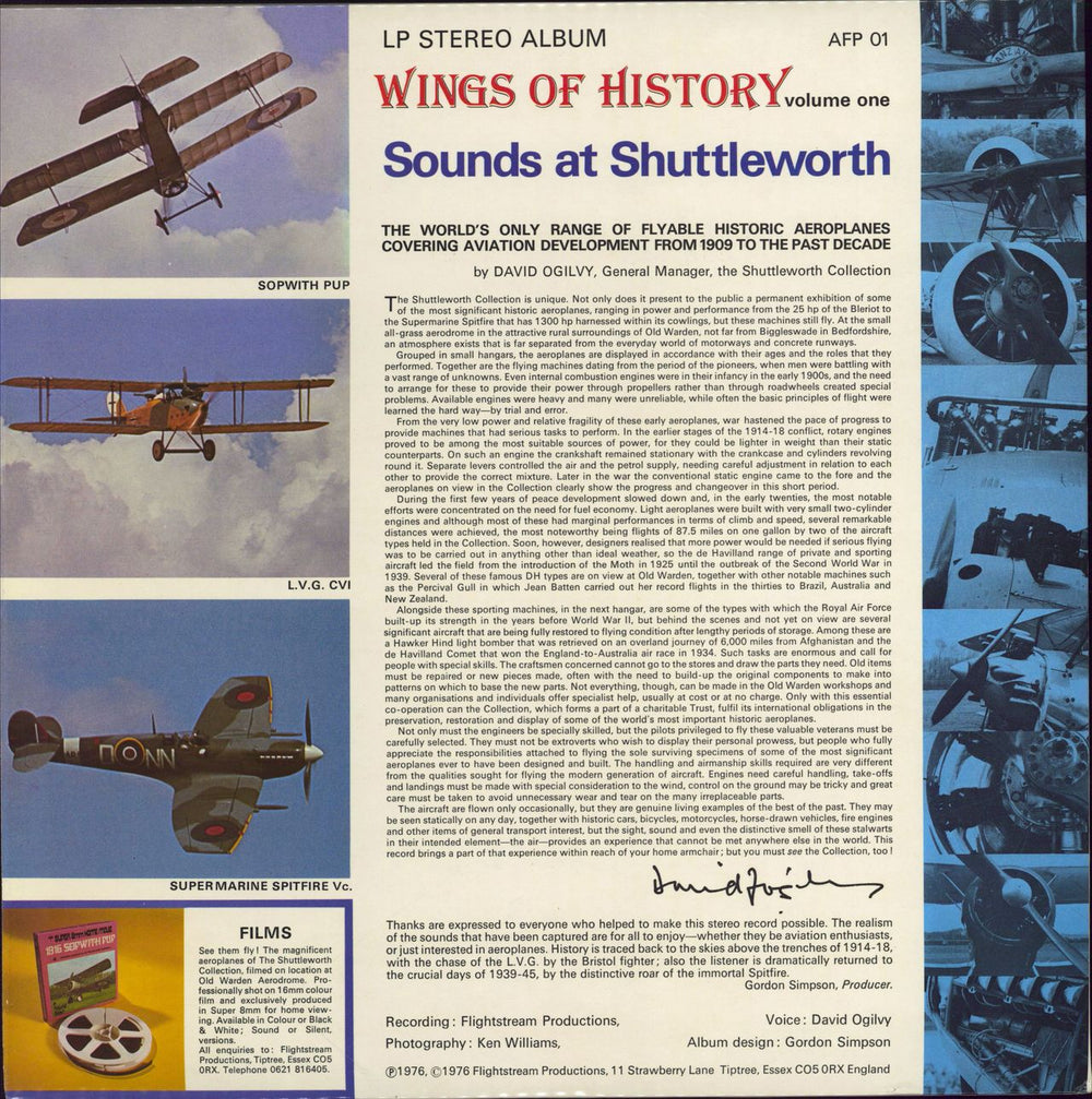 Various-Other Transport Wings Of History - Volume One Sounds At Shuttleworth UK vinyl LP album (LP record)