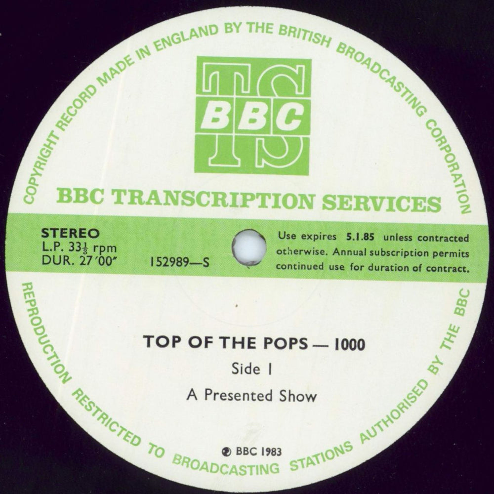 Various-Pop Top Of The Pops 1000 UK Promo vinyl LP album (LP record) 152989/90-S