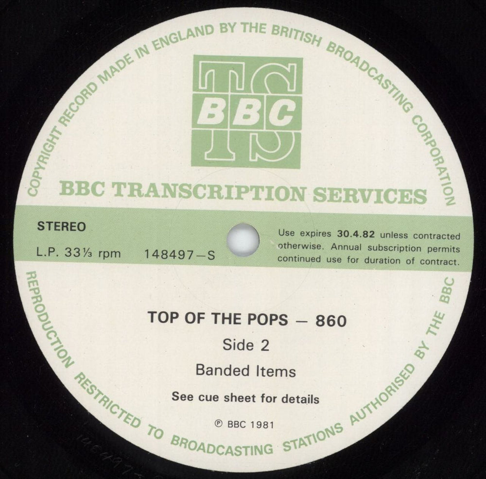 Various-Pop Top Of The Pops 860 UK Promo vinyl LP album (LP record)