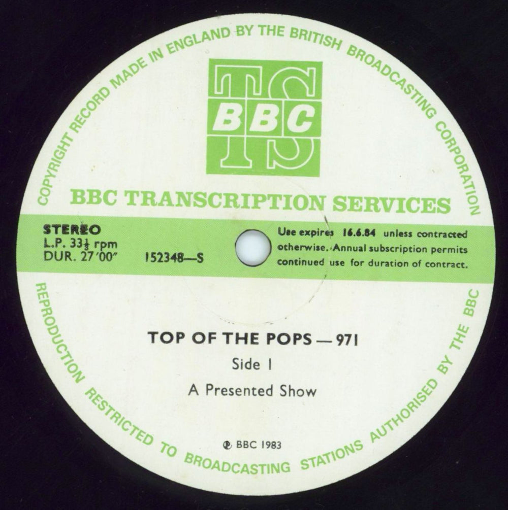 Various-Pop Top Of The Pops 971 UK Promo vinyl LP album (LP record) 152348/49-S