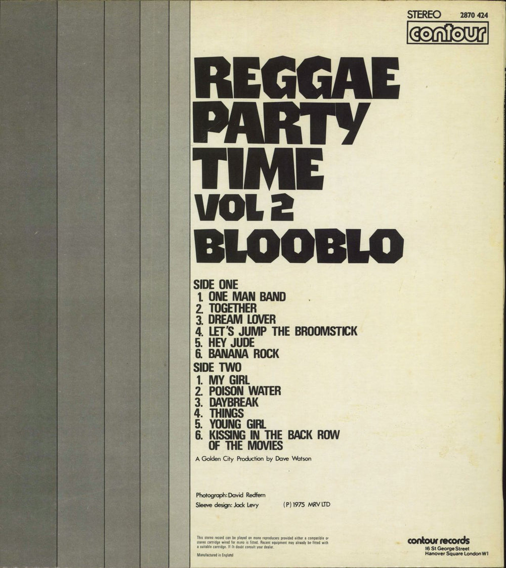 Various-Reggae & Ska Reggae Party Time Vol 2 UK vinyl LP album (LP record)