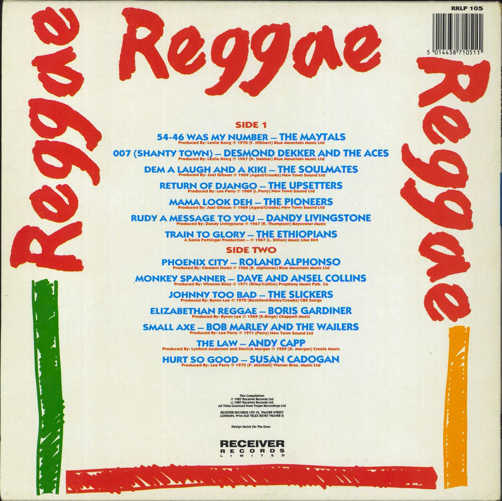 Various-Reggae & Ska Reggae, Reggae, Reggae UK vinyl LP album (LP record) 5014438710511