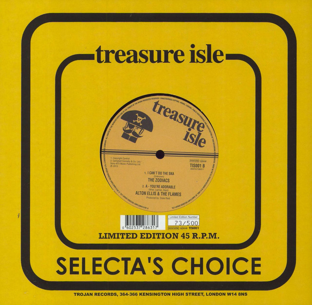 Various-Reggae & Ska Treasure Isle Selecta's Choice UK 10" vinyl single (10 inch record) 602537286317