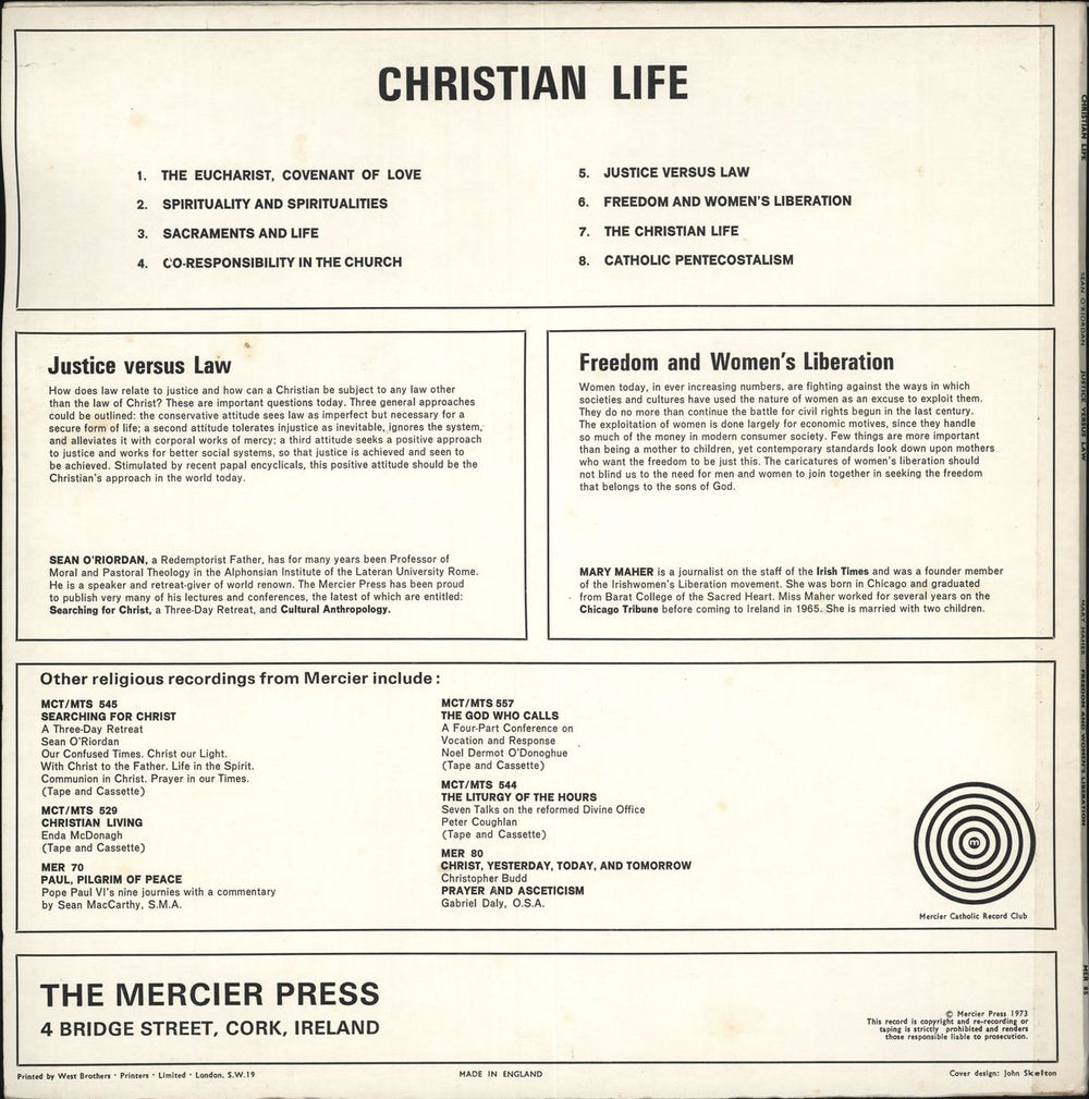 Various-Religious Justice Versus Law / Freedom And Women's Liberation Irish vinyl LP album (LP record)