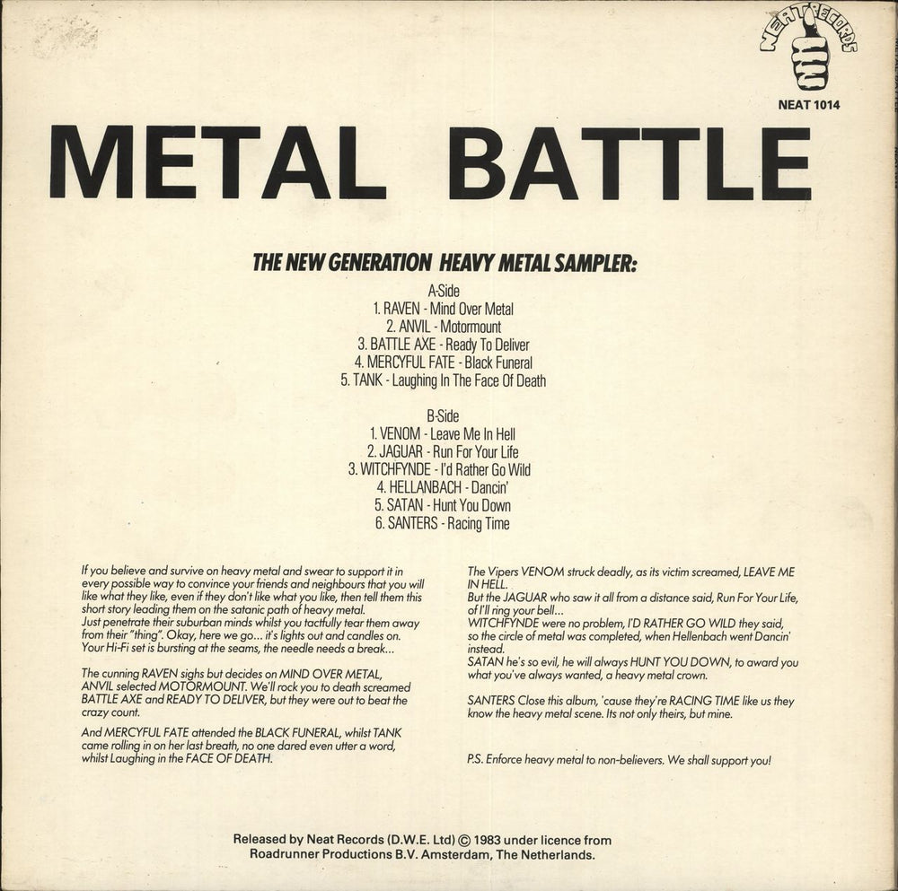 Various-Rock & Metal Metal Battle UK vinyl LP album (LP record)