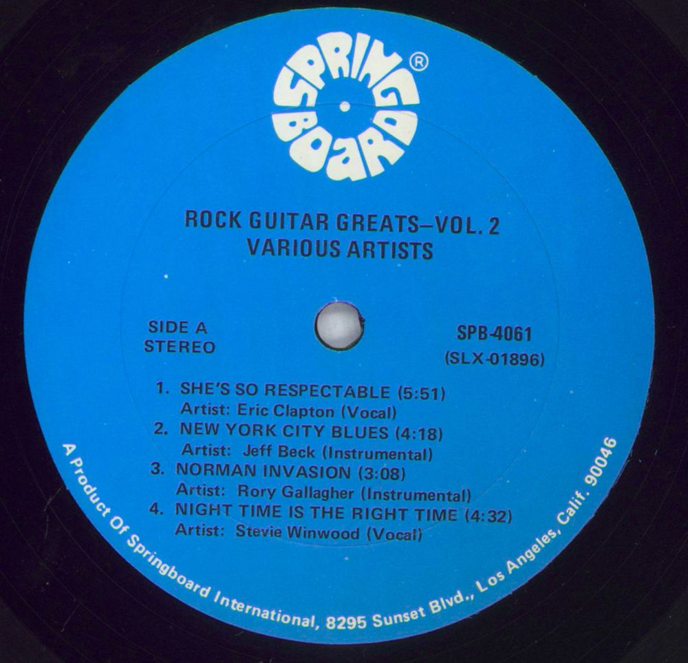 Various-Rock & Metal Rock Guitar Greats Volume 2 US vinyl LP album (LP record) RVALPRO828041